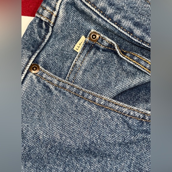 L.L. Bean plaid flannel lined Blue JEANS,  warm Denim Relaxed Fit, mens size 40 - Picture 15 of 16